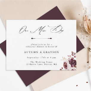 Invitación Cena de ensayo de boda floral romance de otoño