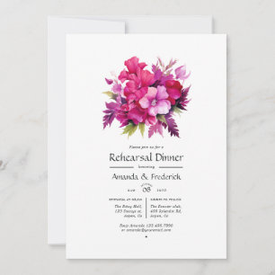 Invitación Cena de ensayo de boda floral Viva Magenta