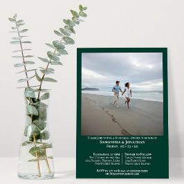 Invitación Cena de ensayo de Boda fotográfico verde esmeralda