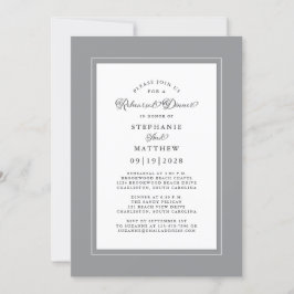 Invitación Cena de ensayo de boda gris definitivo elegante