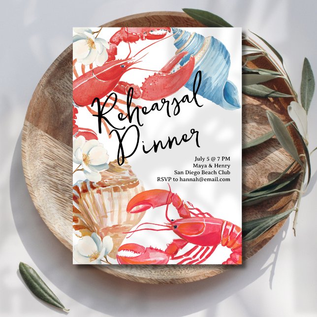 Invitación Cena de ensayo de boda junto a la playa (Subido por el creador)