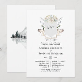 Invitación Cena de ensayo de boda junto al lago con cresta de