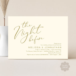 Invitación Cena de Ensayo de Boda La Noche Antes 