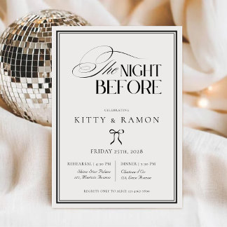Invitación Cena de Ensayo de Boda la Noche Antes de Dinero An