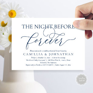 Invitación Cena de Ensayo de Boda, La Noche Antes de Siempre