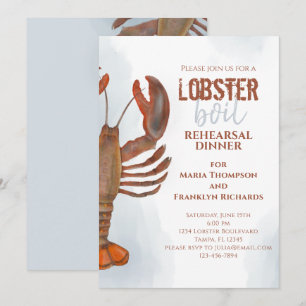 Invitación Cena de Ensayo de Boda Langostinos al Estilo Cajún