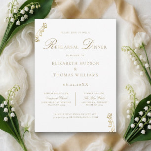Invitación Cena de ensayo de boda Lily Valley Floral v2