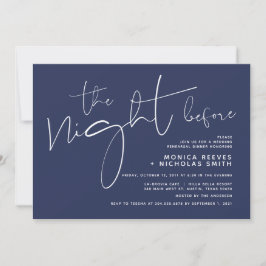 Invitación Cena de ensayo de Boda manuscrito Minimalista