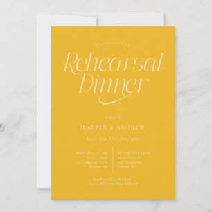 Invitación Cena de ensayo de boda minimalista Amarillo