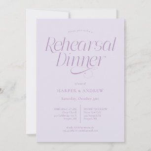 Invitación Cena de ensayo de boda minimalista Lila