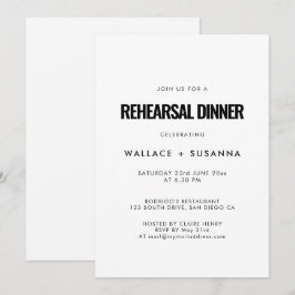 Invitación Cena de ensayo de boda minimalista simple
