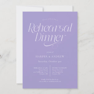 Invitación Cena de ensayo de boda minimalista Violeta