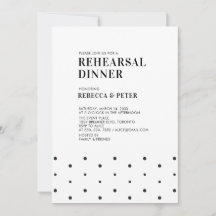 Cena de ensayo de boda moderna en negro y blanco