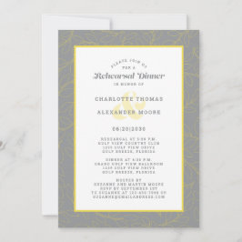 Invitación Cena de Ensayo de Boda Moderna Gris Abstracto