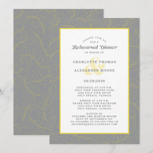 Invitación Cena de Ensayo de Boda Moderna Gris Abstracto
