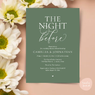 Invitación Cena de ensayo de boda moderna “La noche anterior”