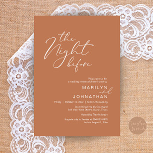 Invitación Cena de ensayo de boda moderna la noche anterior