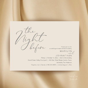Invitación Cena de ensayo de boda moderna la noche antes
