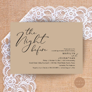 Invitación Cena de ensayo de boda moderna la noche antes de l