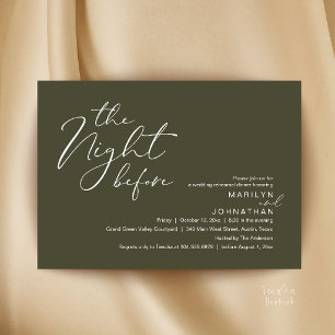Invitación Cena de ensayo de boda moderna la noche antes de l
