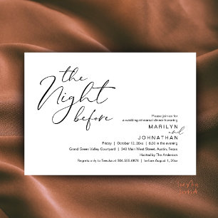 Invitación Cena de ensayo de boda moderna la noche antes de l