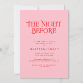Invitación Cena de ensayo de boda moderna rosa y roja