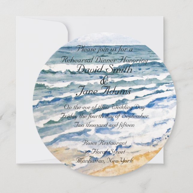 Invitación Cena de ensayo de boda náutico (Anverso)