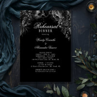 Cena de ensayo de Boda negro gótico clásico