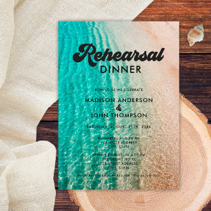 Invitación Cena de ensayo de boda playera genial y fresca de 