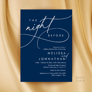 Invitación Cena de ensayo de boda romántica la noche anterior
