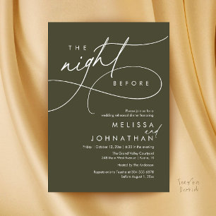 Invitación Cena de ensayo de boda romántica la noche anterior
