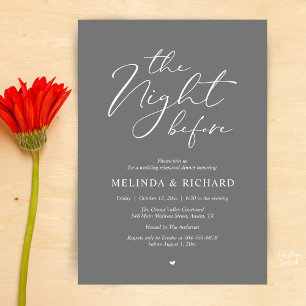 Invitación Cena de ensayo de boda romántica la noche anterior