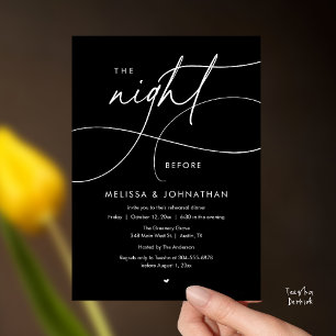 Invitación Cena de ensayo de boda romántica la noche anterior