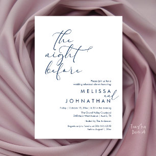 Invitación Cena de ensayo de boda romántica la noche anterior