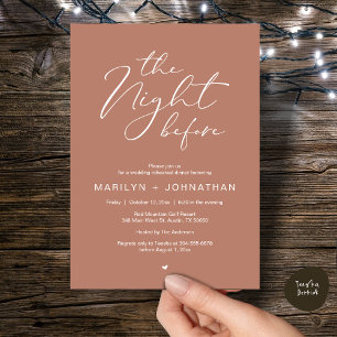 Invitación Cena de ensayo de boda romántica la noche anterior
