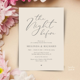 Invitación Cena de Ensayo de Boda Romántica la Noche Antes