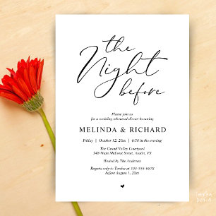 Invitación Cena de Ensayo de Boda Romántica la Noche Antes