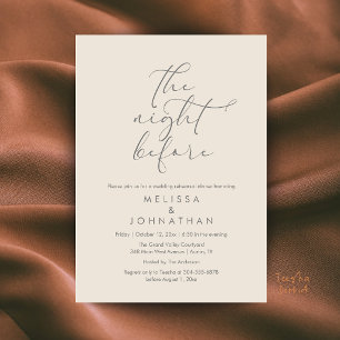 Invitación Cena de Ensayo de Boda Romántica la Noche Antes