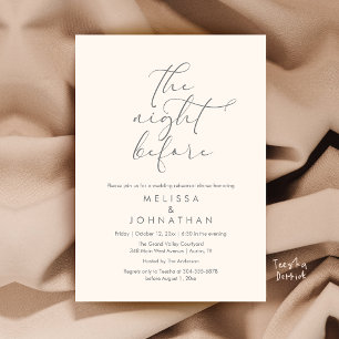 Invitación Cena de Ensayo de Boda Romántica La Noche Antes