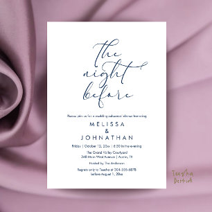 Invitación Cena de Ensayo de Boda Romántica la Noche Antes