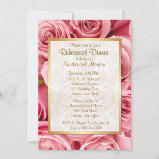 Invitación Cena de ensayo de Boda rosa