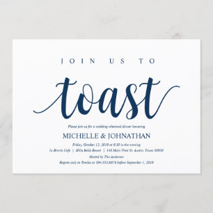Invitación Cena de ensayo de Boda ruso, azul marino