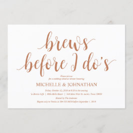 Invitación Cena de ensayo de Boda ruso, cobre moderno