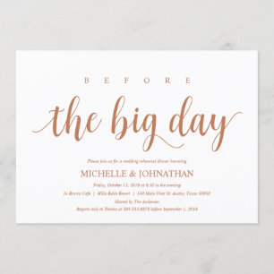 Invitación Cena de ensayo de Boda ruso, cobre moderno