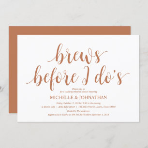 Invitación Cena de ensayo de Boda ruso, cobre moderno