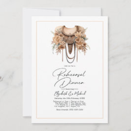 Invitación Cena de Ensayo de Boda Rústica Occidental