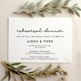 Invitación Cena de ensayo de boda sencilla