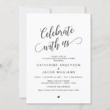 Cena de Ensayo de Boda, Simple Clásico Negro, Invi