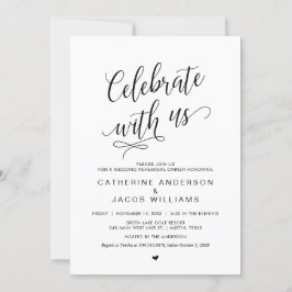 Invitación Cena de ensayo de boda, Simple Elegante Negro,