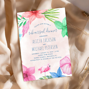 Invitación Cena de ensayo de boda tropical de verano en la pl
